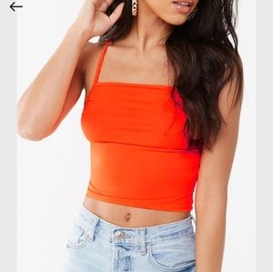 Neon orange cropped cami